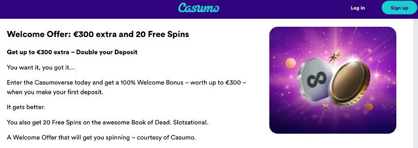 casumo welcome bonus