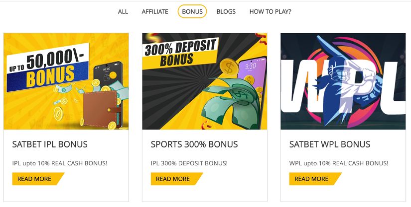 satbet bonuses