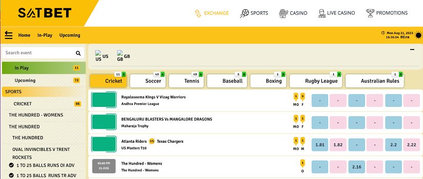 satbet cricket betting